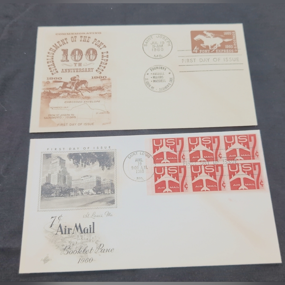 1960 Missouri First Day Issue Pony Express Air Mail Set
